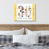 30e verjaardag Fotocollage nummer 30 neutraal Canvas Afdruk (Insitu (Slaapkamer))