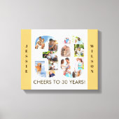 30e verjaardag Fotocollage nummer 30 neutraal Canvas Afdruk (Voorkant)