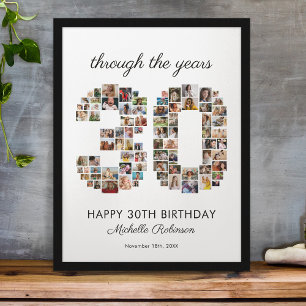 30e verjaardag fotocollage poster