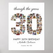 30e verjaardag fotocollage poster (Voorkant)