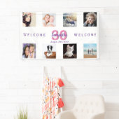 30e verjaardag fotocollage vrouw wit spandoek (Insitu)