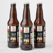 30e verjaardag fotocollage zwarte man zwarte bier etiket (Flessen)