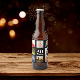 30e verjaardag fotocollage zwarte man zwarte bier etiket