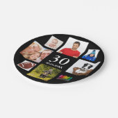 30e verjaardag fotocollage zwarte man zwarte papieren bordje (Gekanteld)