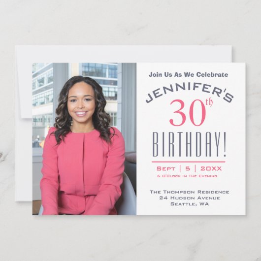 30e verjaardag - Fotofeestje Kaart (Voorkant)