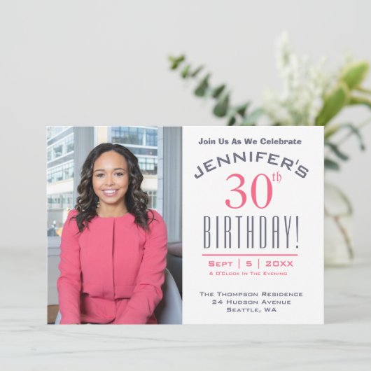 30e verjaardag - Fotofeestje Kaart (Staand voorkant)