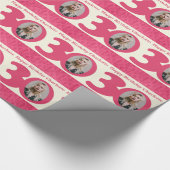 30e verjaardag fotografie roze roze omhulling cadeaupapier (Hoek)