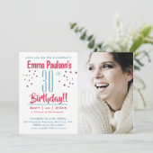 30e verjaardag - Fotoparty-uitnodiging - sterren Kaart (Staand voorkant)