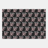 30e verjaardag foto's roze zwart-wit inpakpapier vel (Voorkant 3)