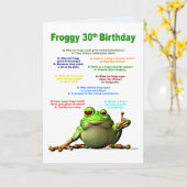 30e verjaardag, Frog Jokes Kaart (Gele Bloem)