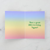 30e verjaardag — Fun Cake & Candles, w/ Eigen naam Kaart (Binnen)