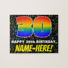 30e verjaardag — Fun, Colorful Music Symbols & "30 Legpuzzel