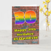 30e verjaardag: Fun Graffiti-geïnspireerde regenbo Kaart (Gele Bloem)