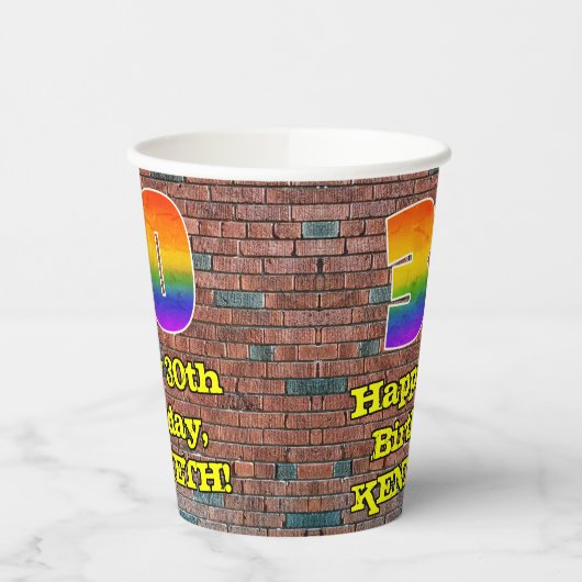 30e verjaardag: Fun Graffiti-geïnspireerde regenbo Papieren Bekers (Links)