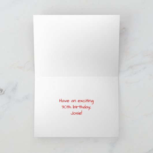 30e verjaardag: Fun, kleurrijk gevuurwerk Kaart (Binnen)