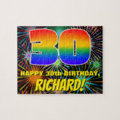 30e verjaardag: Fun, kleurrijk gevuurwerk Legpuzzel (Horizontaal)