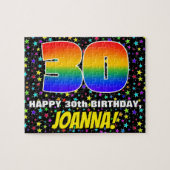 30e verjaardag — Fun, kleurrijk Star Field Pattern Legpuzzel (Horizontaal)