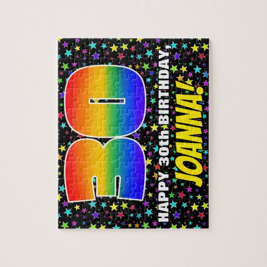 30e verjaardag — Fun, kleurrijk Star Field Pattern Legpuzzel (Verticaal)