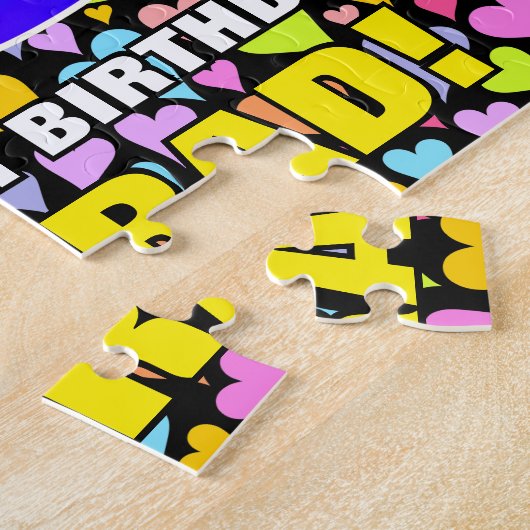 30e verjaardag — Fun, liefhebbende hartvormen + "3 Legpuzzel (Zijkant)