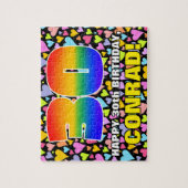 30e verjaardag — Fun, liefhebbende hartvormen + "3 Legpuzzel (Verticaal)