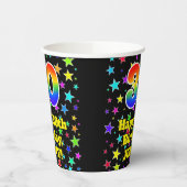 30e verjaardag: Fun Stars Pattern en Rainbow 30 Papieren Bekers (Links)
