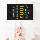 30e Verjaardag Geboren 1995 Voeg naam toe Zwart Go Spandoek (Insitu)