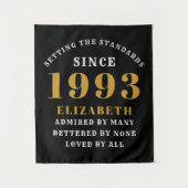 30e verjaardag Geboren in 1993 Naam toevoegen Zwar Wandkleed (Voorkant)