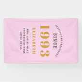 30e verjaardag Geboren in 1993 Voeg de naam Roze g Spandoek (Horizontaal)