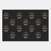 30e verjaardag, geboren in 1993 Zwarte Gold toevoe Inpakpapier Vel (Voorkant 2)