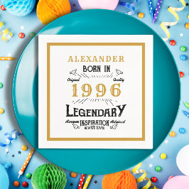 30e verjaardag Geboren in 1996 Witte Gouden Legend Servet