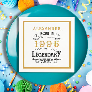 30e verjaardag Geboren in 1996 Witte Gouden Legend Servet