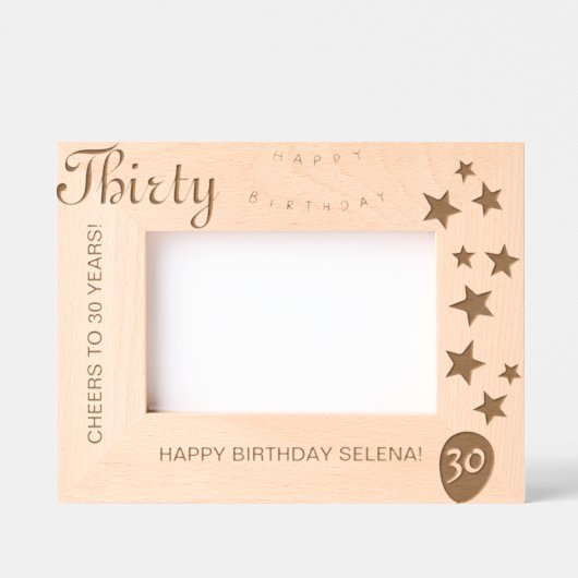 30e verjaardag gegraveerd Keepsake Lijst (Voorkant)