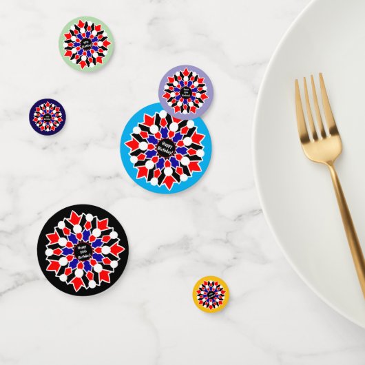 30e Verjaardag Geometrische Bloementafel Confetti (Groep)