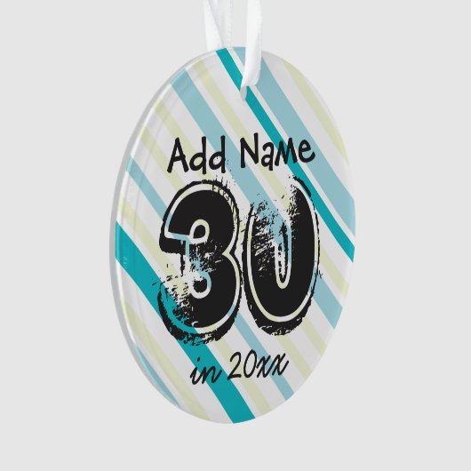 30e verjaardag Gepersonaliseerd Ornament (voorkant)