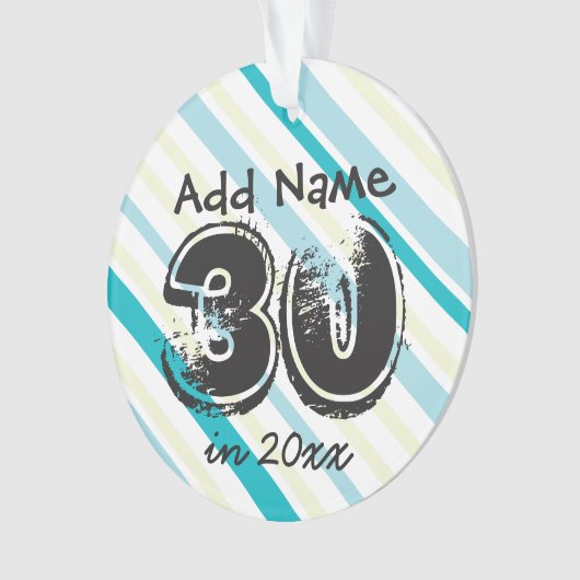 30e verjaardag Gepersonaliseerd Ornament (voorkant)