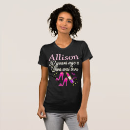 30E VERJAARDAG GEPERSONALISEERD ROZE DIVA T SHIRT