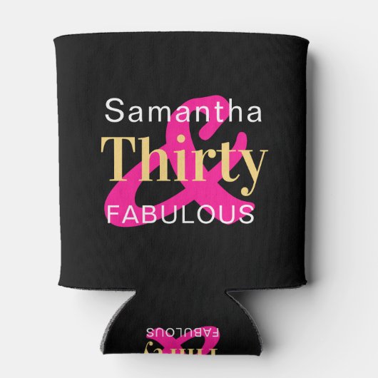 30e verjaardag gepersonaliseerde dertig en Fabulou Blikjeskoeler (Achterkant)