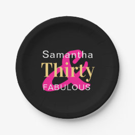 30e verjaardag gepersonaliseerde dertig fantastisc papieren bordje