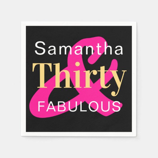 30e verjaardag gepersonaliseerde dertig fantastisc servet (Voorkant)