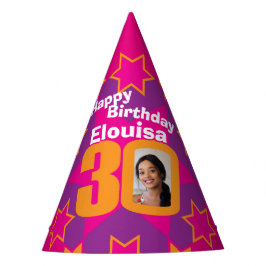 30e verjaardag gepersonaliseerde foto ster naam pe feesthoedjes