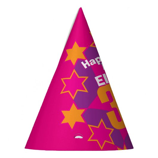 30e verjaardag gepersonaliseerde foto ster naam pe feesthoedjes (Links)