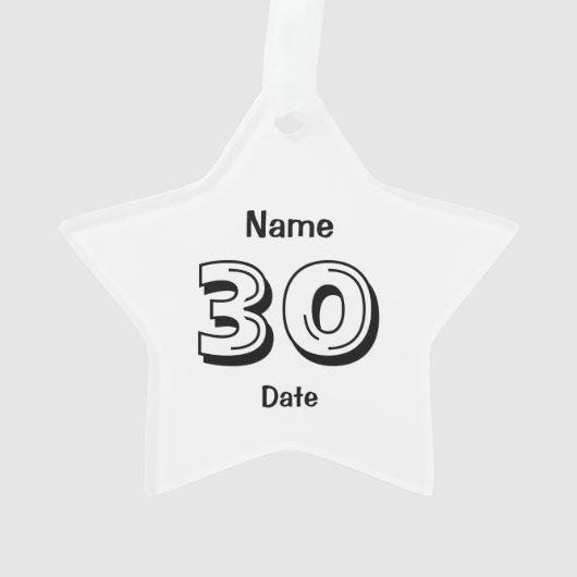 30e verjaardag Gepersonaliseerde gokcadeau Ornament (achterkant)