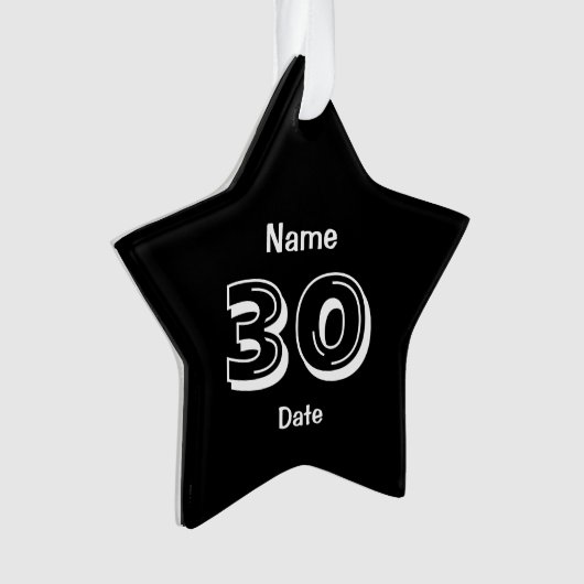 30e verjaardag Gepersonaliseerde gokcadeau Ornament (voorkant)