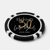 30e verjaardag gepersonaliseerde gunst cadeau zwar poker chips (Enkel)