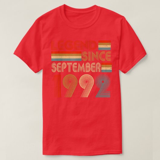 30e verjaardag Gift Legend sinds september 1992 30 T-shirt (Design voorkant)