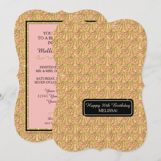 30e verjaardag Glam Great Gatsby Style Kaart (Voorkant / Achterkant)