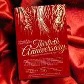 30e verjaardag glamour party gouden paarse palmen folie uitnodiging