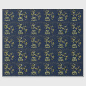 30e verjaardag Glamoureus Navy Gold Cadeaupapier (Vlak)