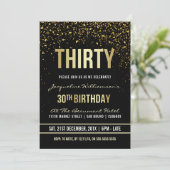 30e verjaardag | Glinsterende gouden Confetti Kaart (Staand voorkant)