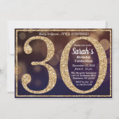 30e verjaardag Glitter Milestone Uitnodiging (Voorkant)